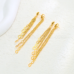 Brass Infinity Tassel Stud Earrings&nbsp;NC4047