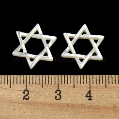 Natural White Shell Star of David Multi-Strand Links&nbsp;SSHEL-N038-04B