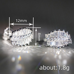 Brass Pave Cubic Zirconia Stud Earrings&nbsp;WGFE2F1-01