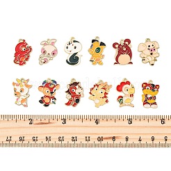 12Pcs 12 Styles Alloy Enamel Pendants&nbsp;ENAM-FP0001-88