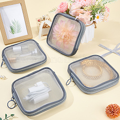 4Pcs Nylon Mesh and Polyester Fiber Cosmetic Zipper Storage Clutch Bags&nbsp;ABAG-CN0001-57B