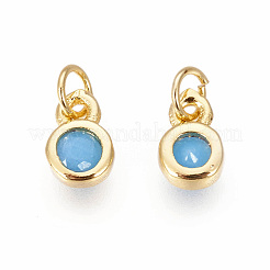Brass with Single Cubic Zirconia Charms&nbsp;ZIRC-F095-03G