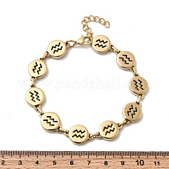 12 Constellations 304 Stainless Steel Link Chain Bracelets&nbsp;BJEW-I239-01G-10