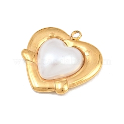 304 Stainless Steel with Plastic Pearl Pendants&nbsp;SA-CBABA5E-15G