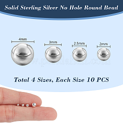 40Pcs 4 Styles 925 Sterling Silver Beads&nbsp;STER-PH0003-89