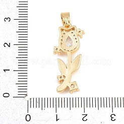 Brass Micro Pave Clear Cubic Zirconia Pendants&nbsp;KK-D265-08G