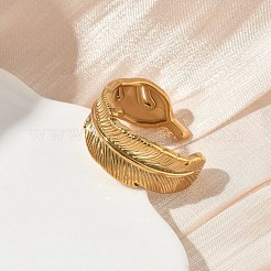 304 Stainless Steel Cuff Open Rings for Women&nbsp;RJEW-L341-03B-G
