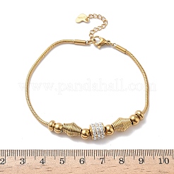 European Style Polymer Clay Rhinestones & 201 Stainless Steel Beaded Bracelets&nbsp;BJEW-G765-02G