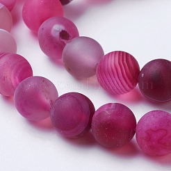 Natural Grade A Striped Agate/Banded Agate Beads Strands&nbsp;G-E478-8mm