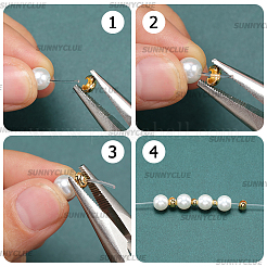 120Pcs 3 Styles Brass Crimp Beads Covers&nbsp;KK-SC0007-34