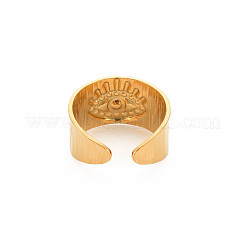 Ion Plating(IP) 304 Stainless Steel Open Cuff Rings Rhinestone Settings&nbsp;STAS-S119-158G