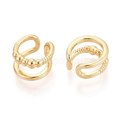 Two-layer C-Shaped Brass Cuff Earrings&nbsp;EJEW-T049-02G