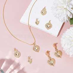 8Pcs 4 Styles Rack Plating Brass Micro Pave Cubic Zirconia Pendants&nbsp;KK-UN0005-95