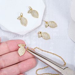 5Pcs Brass Micro Pave Cubic Zirconia Pendants&nbsp;ZIRC-SZ0005-34