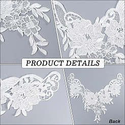 4Pcs 2 Colors Polyester Embroidery Lace Collar&nbsp;AJEW-CY0001-51B