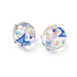 Luminous Handmade Enamel Gold Sand Glass Beads Strands&nbsp;LAMP-U004-08G