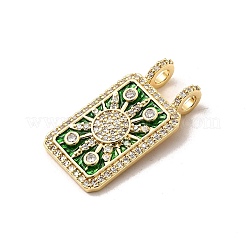 Brass Micro Pave Cubic Zirconia Pendants&nbsp;KK-A266-29G