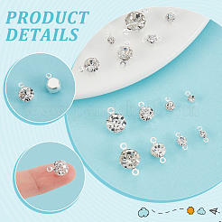 DIY Flat Round Brass Rhinestone Connector Charms & Pendant Jewelry Making Findings Kits&nbsp;DIY-GA0001-69P