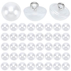 50Pcs 1-Hole Brass ABS Plastic Imitation Pearl Shank Buttons&nbsp;KY-CY0001-17
