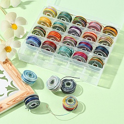25 Rolls 25 Colors Round Segment Dyed Waxed Polyester Thread String&nbsp;YC-YW0001-02C