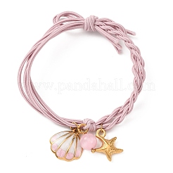 304 Stainless Steel Enamel & Resin Charms Bracelets&nbsp;BJEW-B170-01G-01