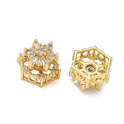 Brass Clear Cubic Zirconia Beads&nbsp;KK-D228-21G