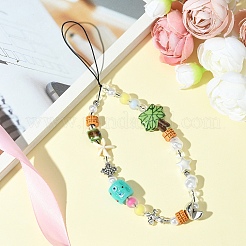 Acrylic & Resin & Porcelain & Synthetic Quartz Crystal Mobile Straps&nbsp;HJEW-FS00001