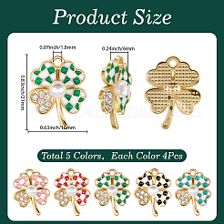 20Pcs 5 Colors Alloy Enamel Pendants&nbsp;ENAM-SC0008-06