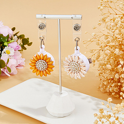 4Pcs 2 Colors Sunflower Resin & Rhinestone Badge Reel&nbsp;DIY-FH0009-73
