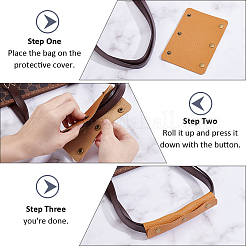 4Pcs Detachable PU Imitation Leather Bag Handle Wrap&nbsp;PURS-BBC0001-08B