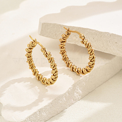 Elegant Stainless Steel Twist Hoop Earrings&nbsp;VZ4078