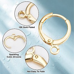 50 Pairs Brass Huggie Hoop Earring Findings&nbsp;KK-CN0001-87