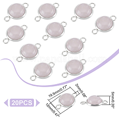 20Pcs Natural Rose Quartz Connector Charms&nbsp;G-UN0001-22A