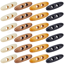 60Pcs 4 Colors 2-Hole Wood Buttons&nbsp;BUTT-GF0004-25A