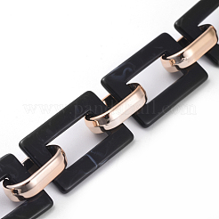 Imitation Gemstone Style Acrylic Handmade Rectangle Link Chains&nbsp;AJEW-JB00518-02