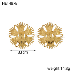 304 Stainless Steel Flower Stud Earrings for Women&nbsp;SA-OY003-35G