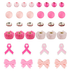48Pcs DIY Breast Cancer Awareness Themed Jewelry Finging Kits&nbsp;DIY-TA0013-60