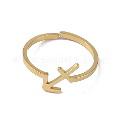 Real 18K Gold Plated 304 Stainless Steel Adjustable Finger Ring&nbsp;RJEW-L115-01G-12