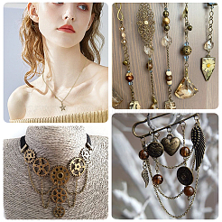 DIY Brass Flat Oval Cable Chains Necklaces Making Kits&nbsp;DIY-SC0029-12