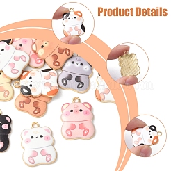 14Pcs 7 Colors Rack Plating Alloy Enamel Pendants&nbsp;ENAM-FS0002-35