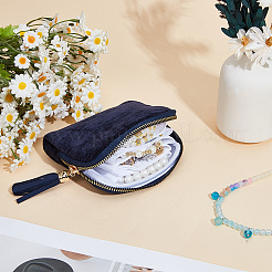 Velvet Jewelry Zipper Bags with Tassel&nbsp;ABAG-WH20009-32C