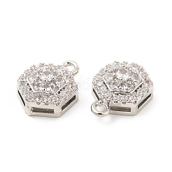 Brass Micro Pave Cubic Zirconia Charms&nbsp;KK-E071-13P