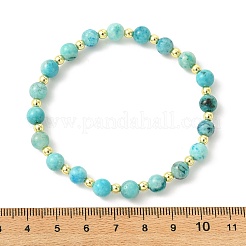 Natural Gemstone Hemimorphite & Non-magnetic Synthetic Hematite Beads Stretch Bracelets for Women Men&nbsp;BJEW-JB13679