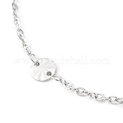 Tarnish Resistant 304 Stainless Steel Cable Chain Anklets&nbsp;AJEW-H104-12P