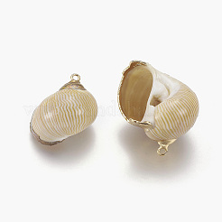 Electroplate Spiral Shell Pendants&nbsp;SSHEL-O019-32