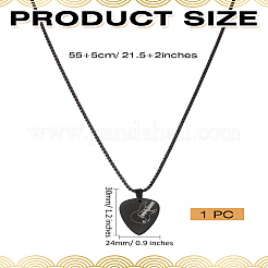 1Pc Stainless Steel Guitar Pick Pendant Box Chain Necklaces for Women&nbsp;NJEW-LP0001-10EB