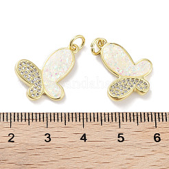 Brass Micro Pave Clear Cubic Zirconia Pendants&nbsp;KK-L213-044G