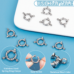 8Pcs 304 Stainless Steel Spring Ring Clasps&nbsp;STAS-UN0052-54