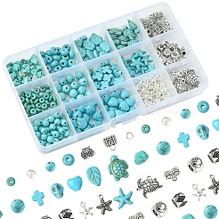 DIY Mixed Shapes Synthetic Turquoise Beads Bracelets Making Kits&nbsp;DIY-FS0007-53
