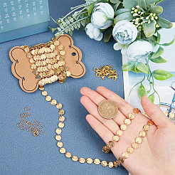 6.5 Feet Flat Round Brass Link Chains&nbsp;DIY-CA0002-20